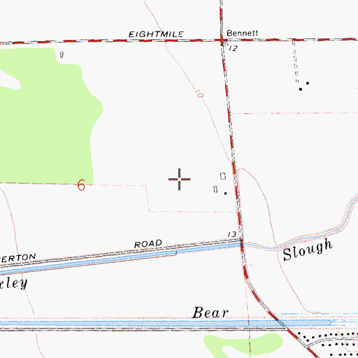 Topographic Map of Bear Creek High School, CA