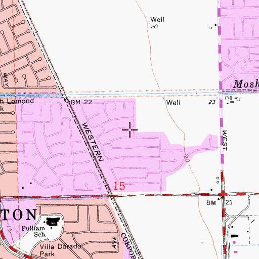 Topographic Map of Cortez Park, CA