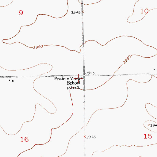 Topographic Map of Prairie View School, CO