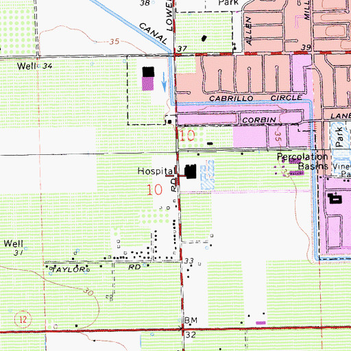 Topographic Map of Lodi Memorial Hospital West, CA