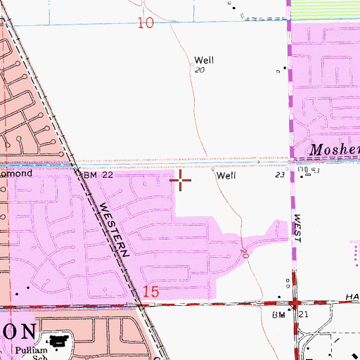 Topographic Map of Parklane Elementary School, CA