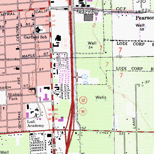 Topographic Map of Pixley Park, CA