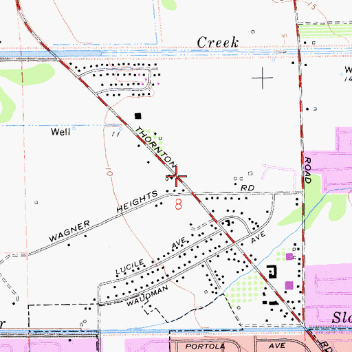 Topographic Map of Plaza Robles High School, CA