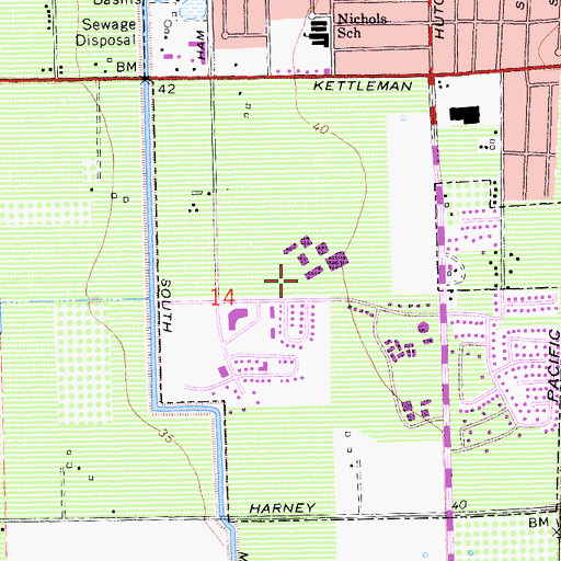 Topographic Map of Tokay High School, CA
