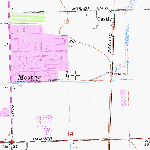 Topographic Map of Valverde Park, CA