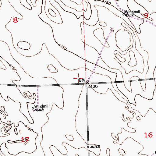 Topographic Map of Westside School, CO