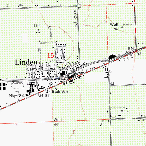 Topographic Map of First Baptist Church, CA