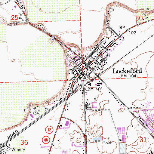 Topographic Map of First Landmark Missionary Baptist Church, CA