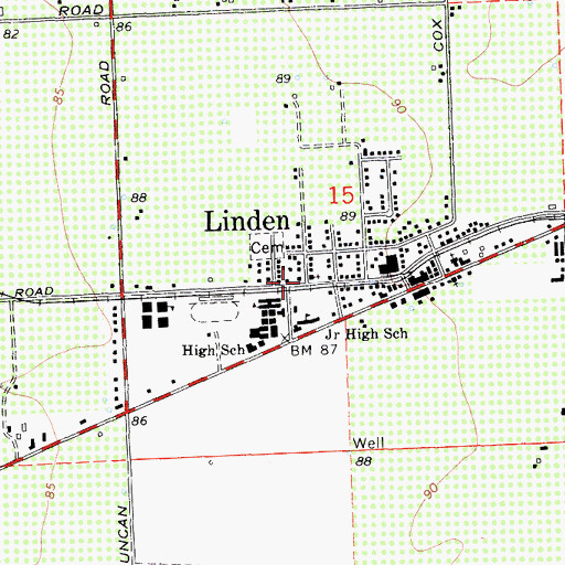 Topographic Map of Holy Cross Church, CA