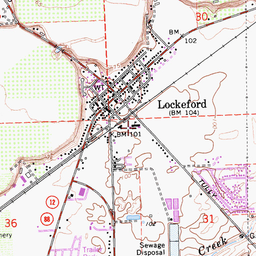 Topographic Map of Lockeford Elementary School, CA