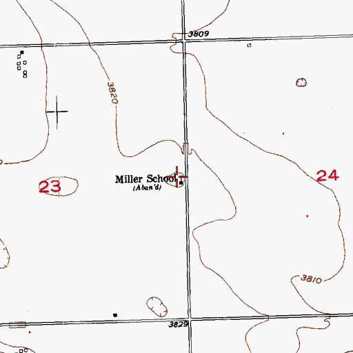 Topographic Map of Miller School, CO