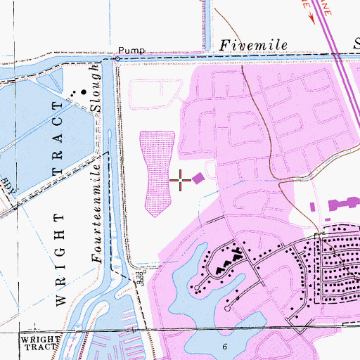 Topographic Map of Mable Barron Elementary School, CA