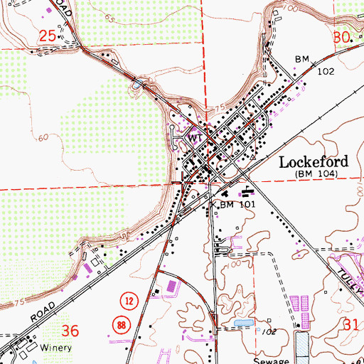 Topographic Map of Saint Joachim Catholic Church, CA