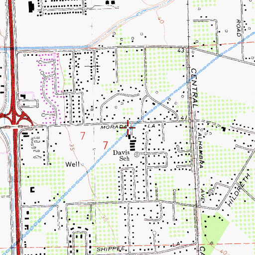 Topographic Map of Shippee Home Ranch Park, CA