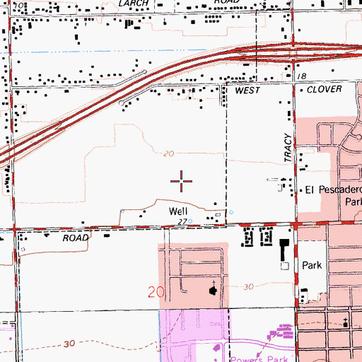 Topographic Map of Slayter Park, CA