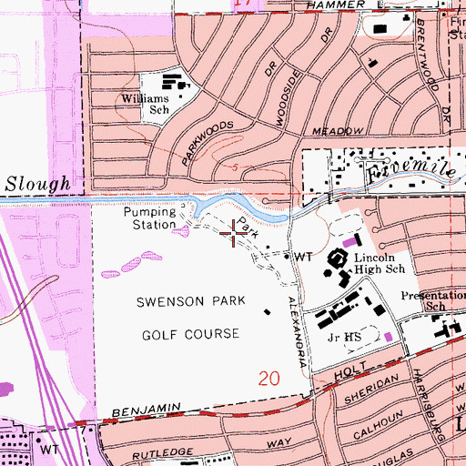 Topographic Map of Swenson Park, CA