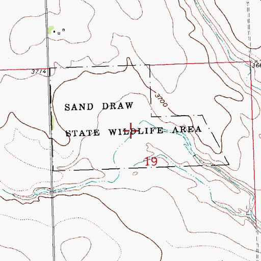 Topographic Map of Sand Draw Management Area, CO