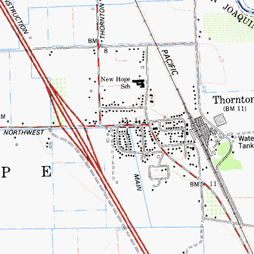 Topographic Map of Thornton Branch Stockton-San Joaquin County Public Library, CA