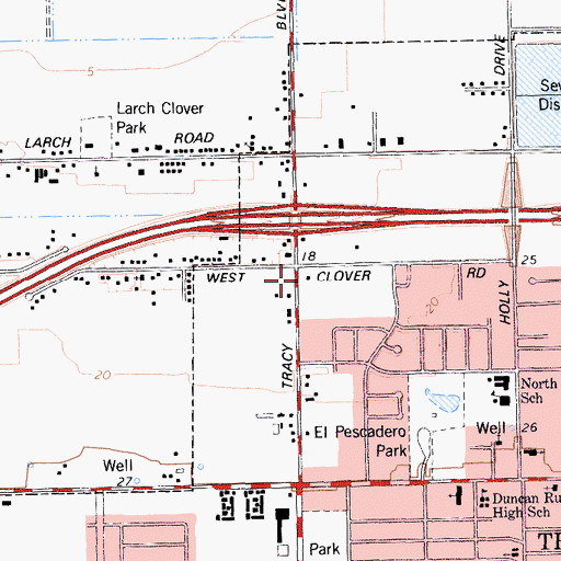 Topographic Map of Valley Shopping Center, CA
