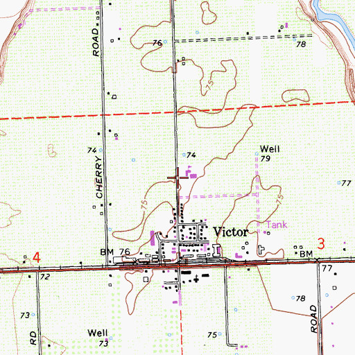 Topographic Map of Victor Elementary School, CA
