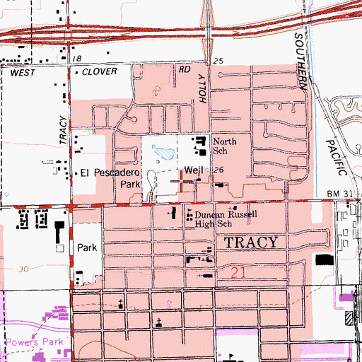 Topographic Map of Church of Christ, CA