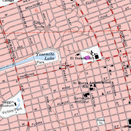 Topographic Map of The Church of Jesus Christ of Latter Day Saints, CA
