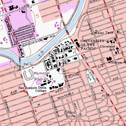 Topographic Map of Irving Martin Library, CA