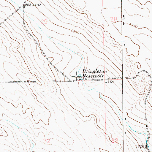 Topographic Map of Bringleson Reservoir, CO
