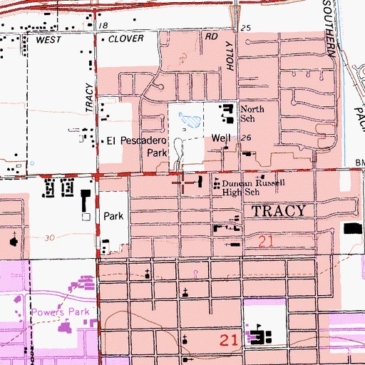Topographic Map of Trinity Baptist Church, CA