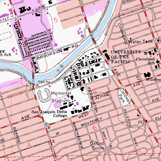Topographic Map of West Hall, CA