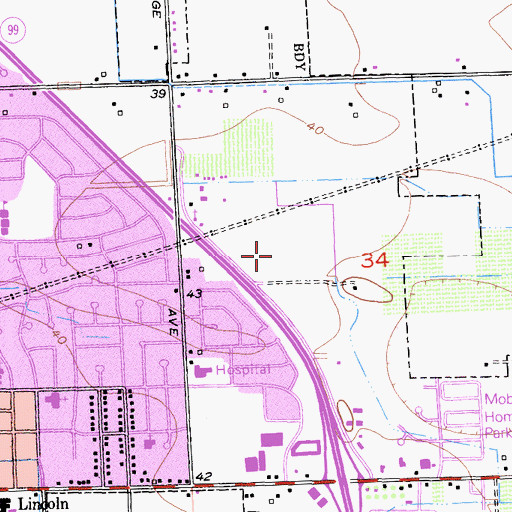 Topographic Map of Button Estates Park, CA