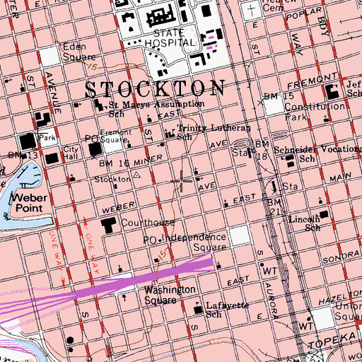 Topographic Map of Ebenezer African Methodist Episcopal Church, CA