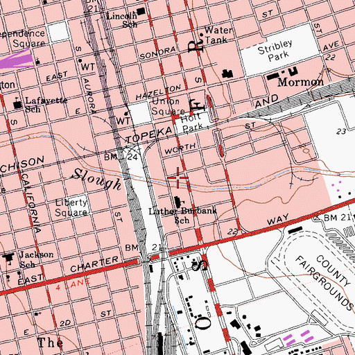 Topographic Map of Faith Tabernacle, CA