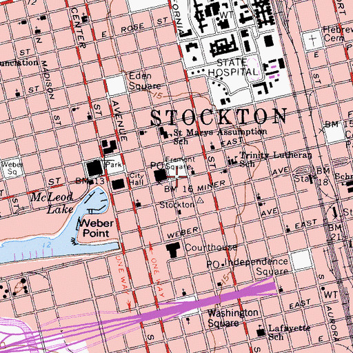 Topographic Map of First Christian Church (historical), CA