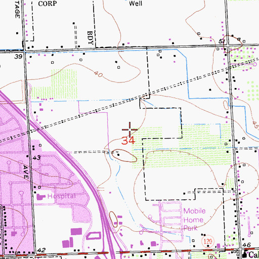 Topographic Map of Joshua Cowell School, CA