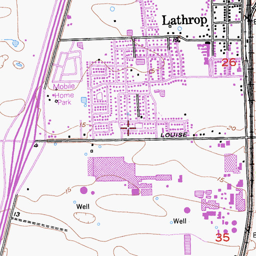 Topographic Map of Libby-Mingo Park, CA