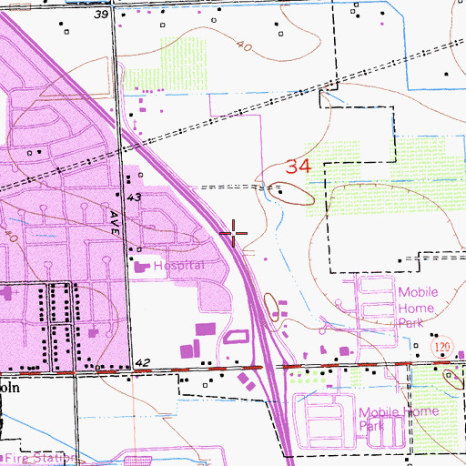 Topographic Map of Manteca Christian School, CA