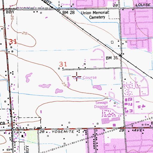 Topographic Map of Manteca Municipal Golf Course, CA