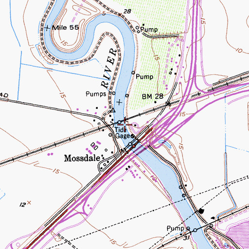 Topographic Map of Mossdale County Park, CA