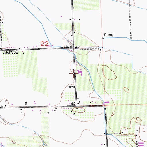 Topographic Map of New Haven Elementary School, CA