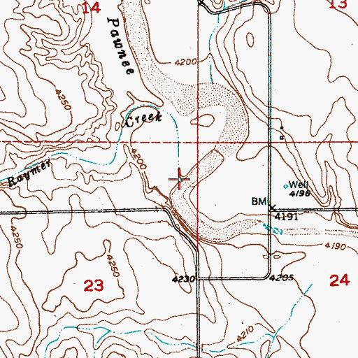 Topographic Map of Raymer Creek, CO
