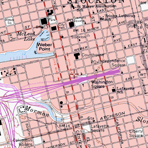 Topographic Map of Old Saint Marys Roman Catholic Church, CA