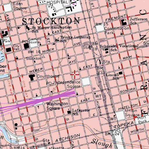 Topographic Map of Pentecostal Church of Jesus Christ, CA