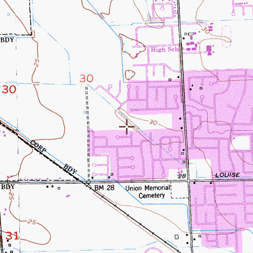 Topographic Map of Saint Francis Park, CA
