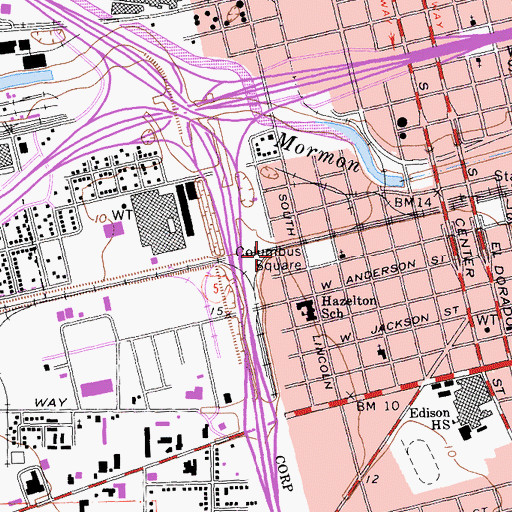 Topographic Map of Saint Johns Baptist Church, CA