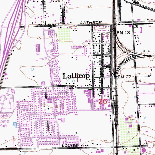Topographic Map of Valverde Park, CA