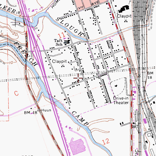 Topographic Map of Bible Temple Church of God in Christ, CA