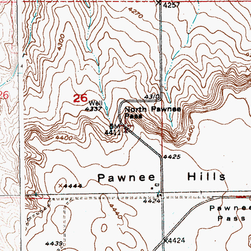 Topographic Map of North Pawnee Pass, CO