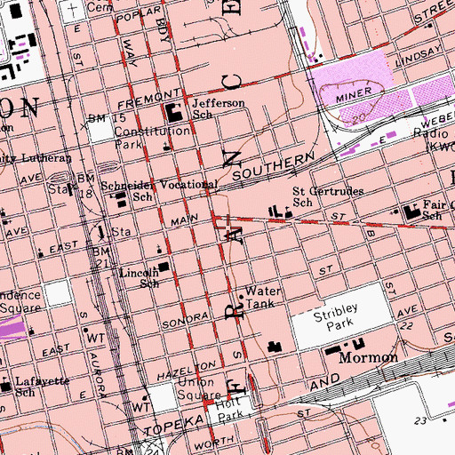 Topographic Map of Christ Temple Church, CA