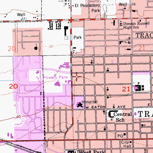 Topographic Map of Church of the Nazarene, CA